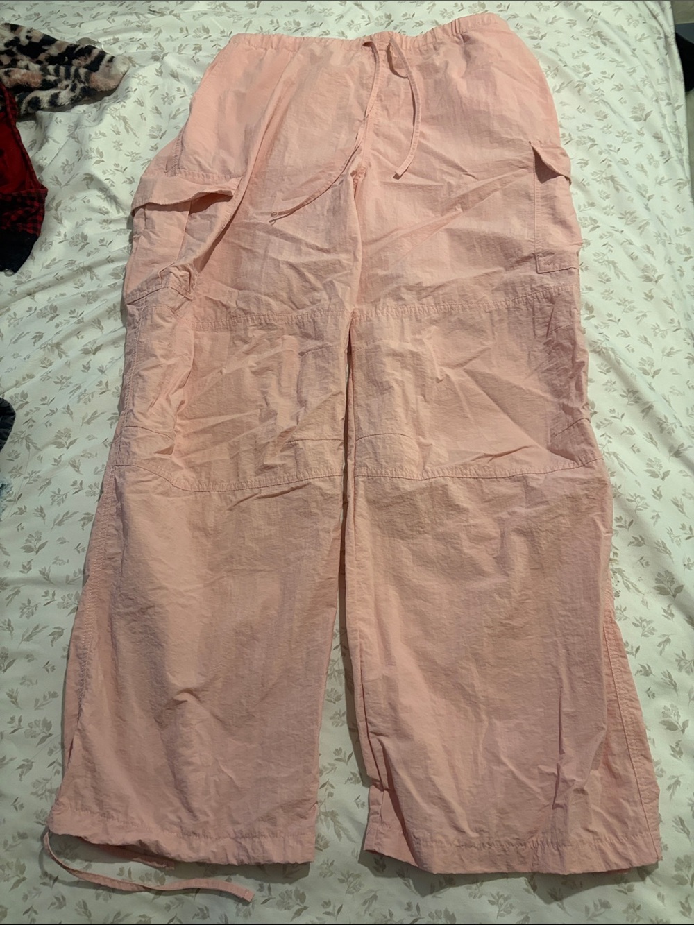Double Zero Blush Pink Wide-Leg Cargo Pants